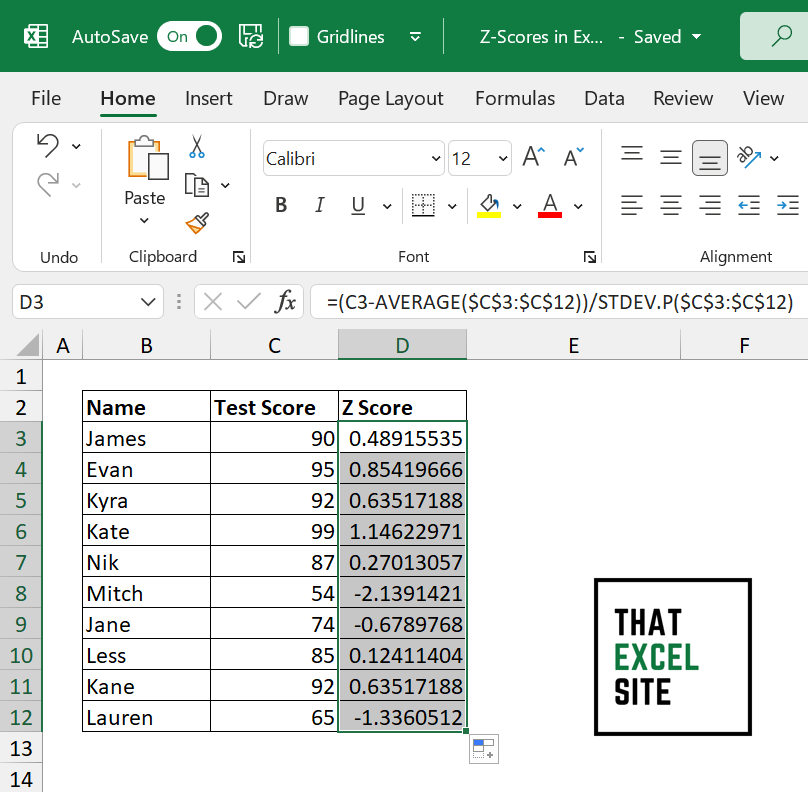 How To Calculate A Z Score In Excel That Excel Site 7810
