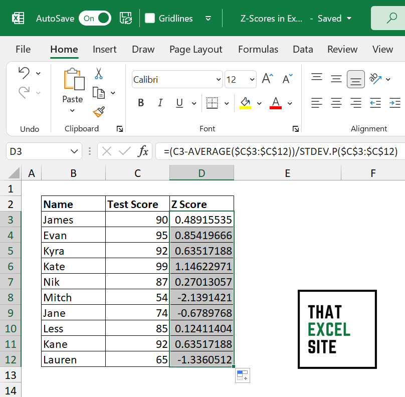 How To Calculate A Z Score In Excel That Excel Site 1812