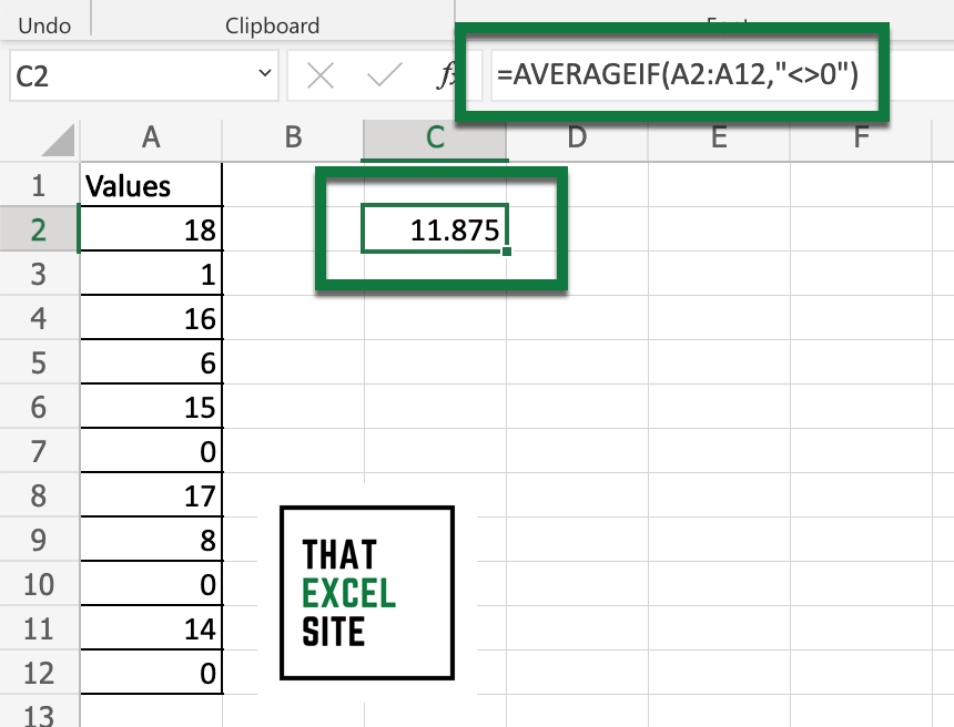 How to Use Excel to Calculate an Average Ignoring 0s