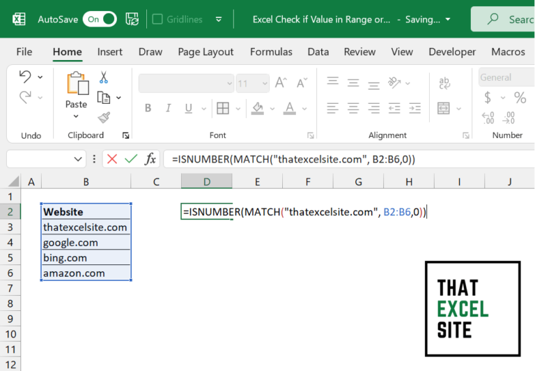 excel if number exists in list