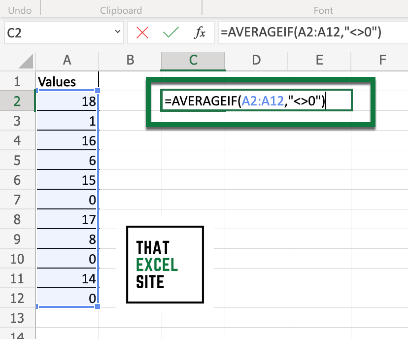 Pass in the condition to ignore 0s