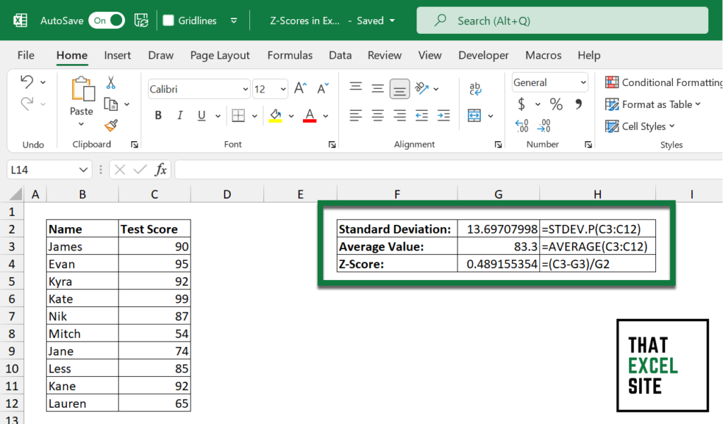 How To Calculate A Z Score In Excel That Excel Site 7805