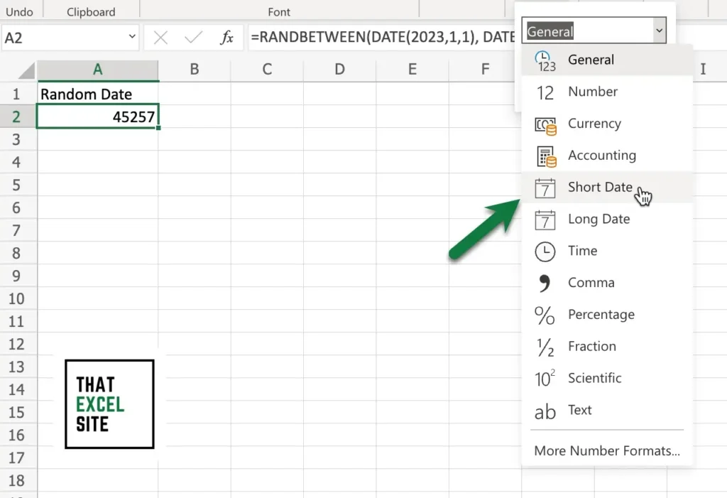 Use Number Formatting to Display the Number as a Date