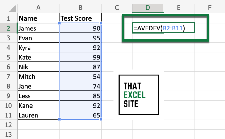 How to Calculate the Mean Absolute Deviation in Excel with AVEDEV ...