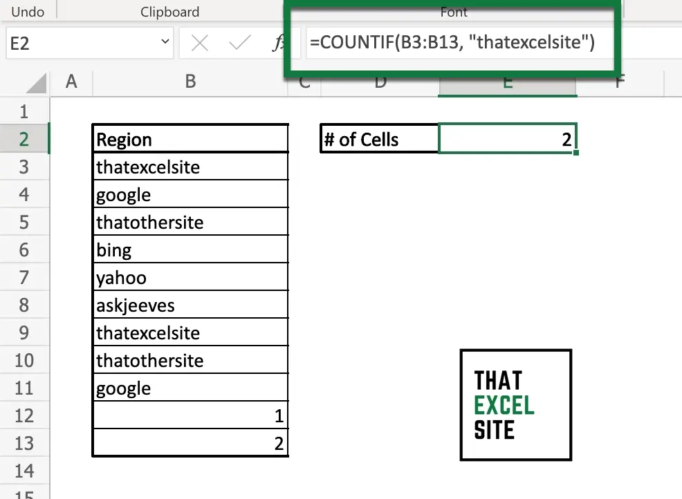 Count Cells That Contain Specific Text in