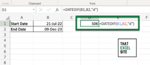 How to Calculate the Difference Between Two Dates in Excel - That Excel ...