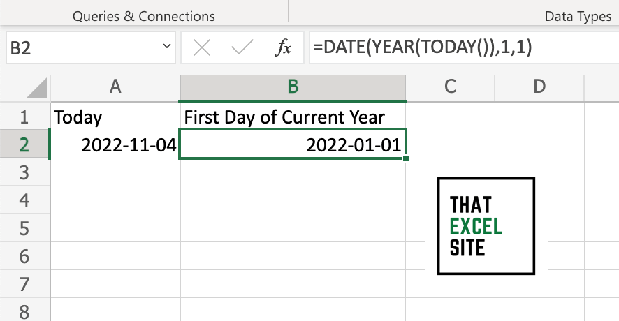 How to Get the First Day of the Current Year