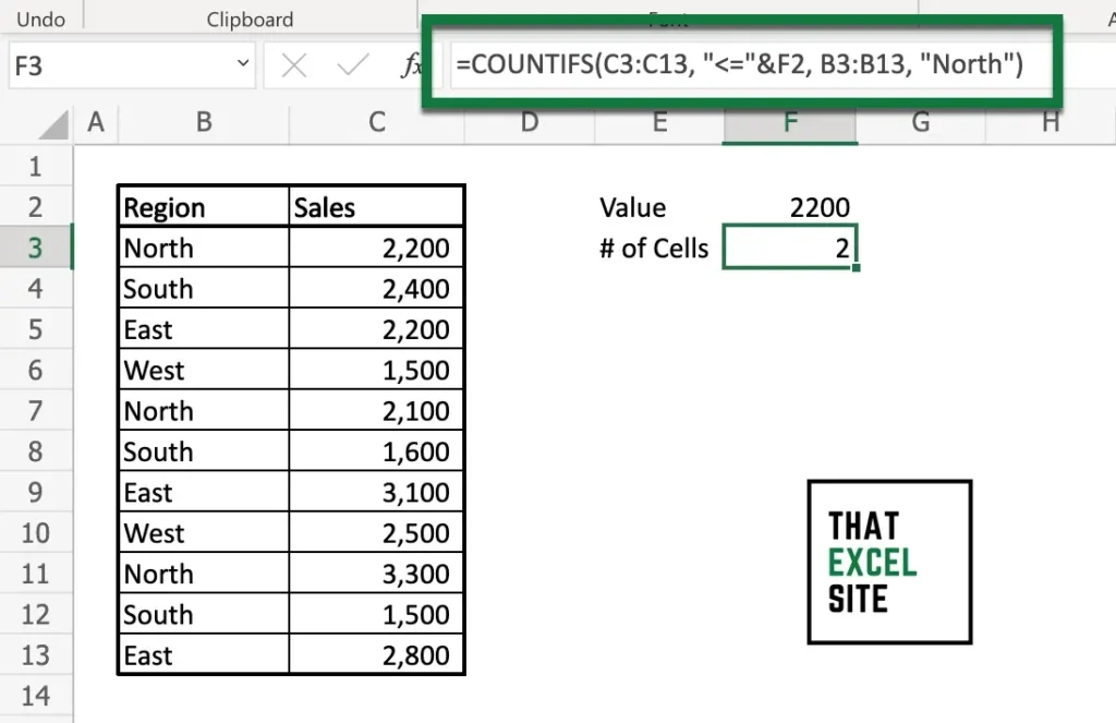 How to count cells less than a value and meeting another condition