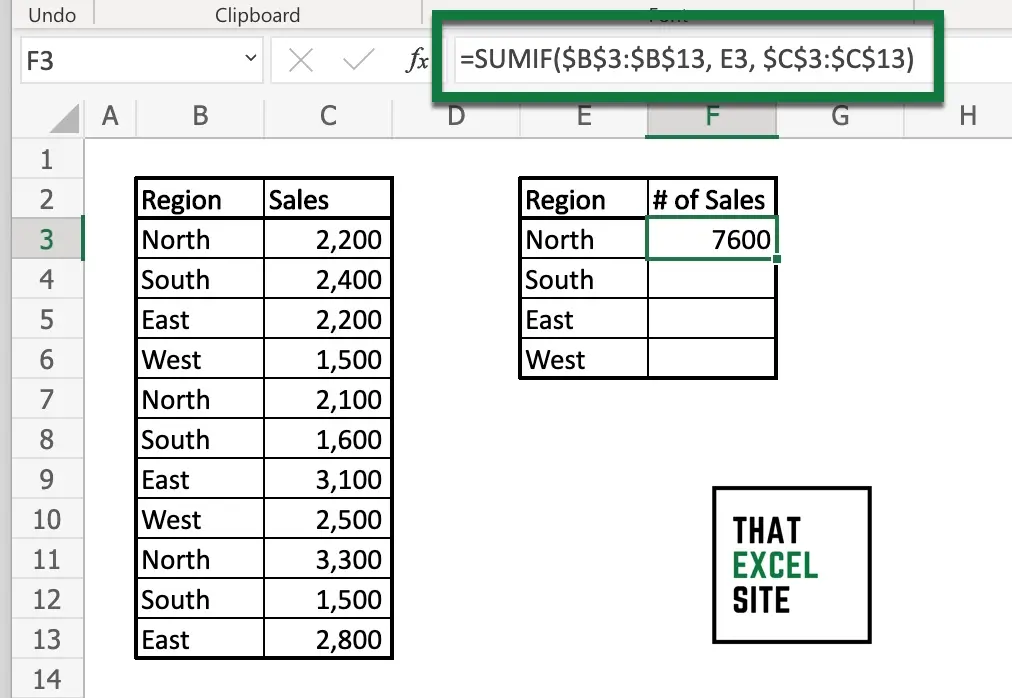 How to use the Excel SUMIF() function