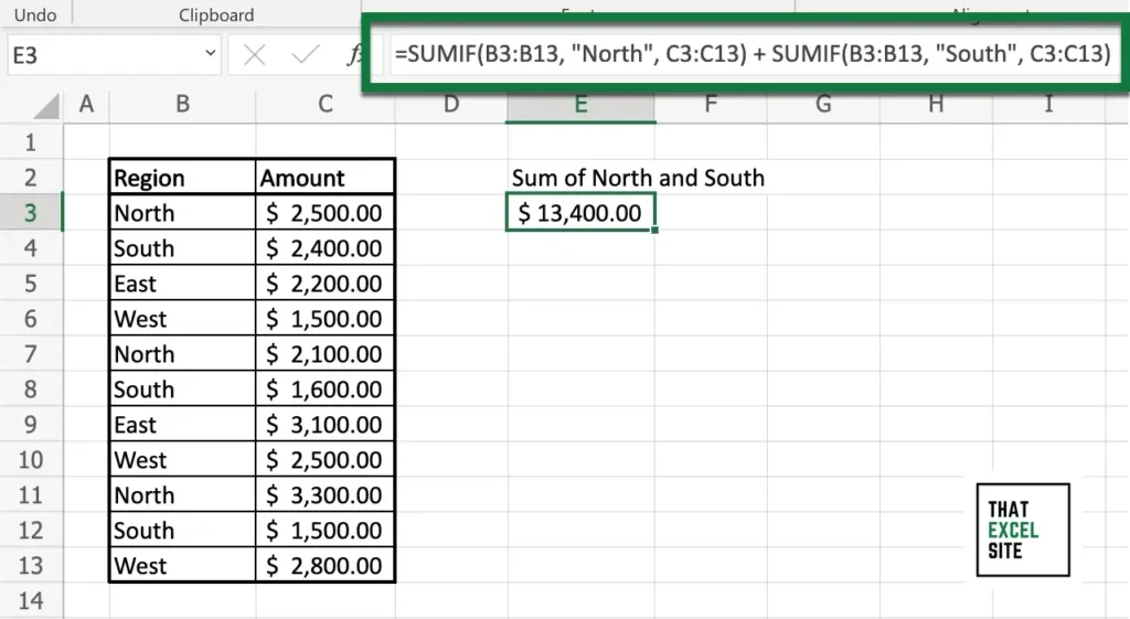 How to Use Excel SUMIF() or SUMIFS() With OR Logic - That Excel Site