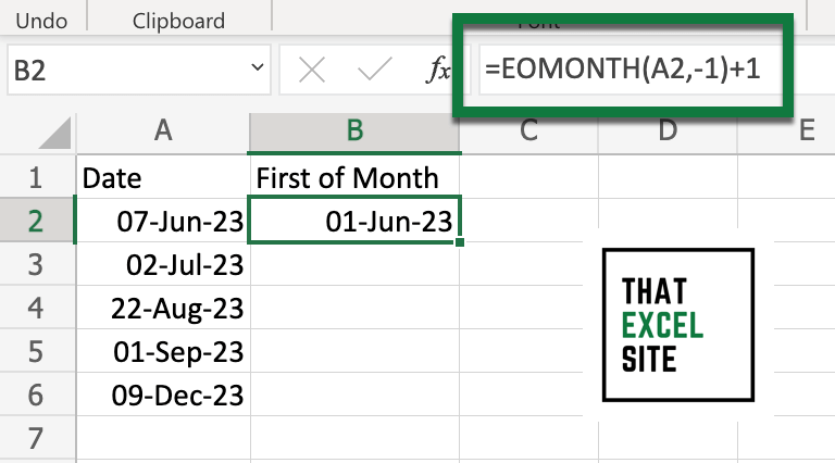 excel formula first thursday of the month